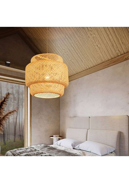 2x Kolye Işık Tavan Retro Asma Kafe Işıkları Çatı Japon Tarzı El Dokumalı Bambu Dokuma Teaehouse B Için (Yurt Dışından) indirimleri