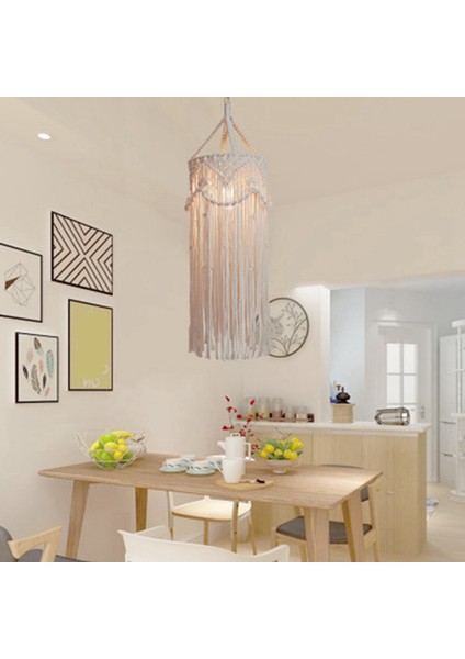 3x Avize Boho Dekor El Dokuma Cazibesi Makrame Duvar Asılı Yaratıcı Ev Ranzası Ev Dekorasyon Lambası Gölge Mandala (Yurt Dışından) indirimleri