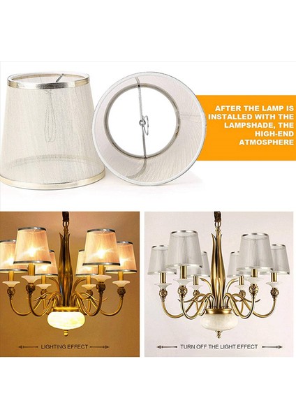 6 Paket Klips Üzerinde Klipli Avize Labla Thenleri Küçük Dik Duvar Mum Işık Abajur (Altın) (Yurt Dışından) modelleri