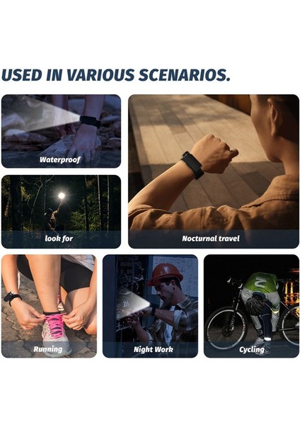 LED Bilek El Feneri USB Şarj Edilebilir Açık Kamp Su Geçirmez IP67 Lamba Köpek Yürüyüşü Için Kullanışlı Kamp (Yurt Dışından)