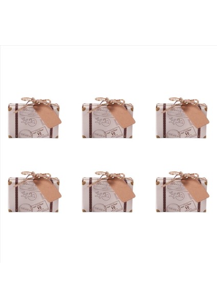 300PCS Mini Bavul Lehine Kutu Partisi Lehine Şeker Kutusu Vintage Kraft Kağıt Etiket ve Ip ile (Yurt Dışından) fırsatları