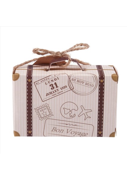 300PCS Mini Bavul Lehine Kutu Partisi Lehine Şeker Kutusu Vintage Kraft Kağıt Etiket ve Ip ile (Yurt Dışından) indirimleri