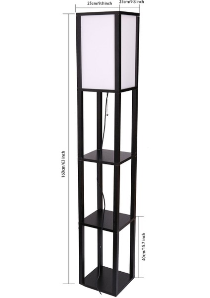 Modern Raf Zemin Lambası Yumuşak Işık 4 Katmanlı Açık Raflar Depolama Ampul ile Ahşap Ekran (Yurt Dışından) fiyatları