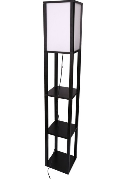 Modern Raf Zemin Lambası Yumuşak Işık 4 Katmanlı Açık Raflar Depolama Ampul ile Ahşap Ekran (Yurt Dışından) modelleri