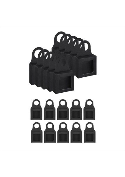 Pencereli Şarap Şişesi Kutusu 30 Adet Şarap Kutusu Şarap Kutuları Lehine Kutu Charcuterie Kutusu Sabun Ambalaj Kutusu Siyah (Yurt Dışından)