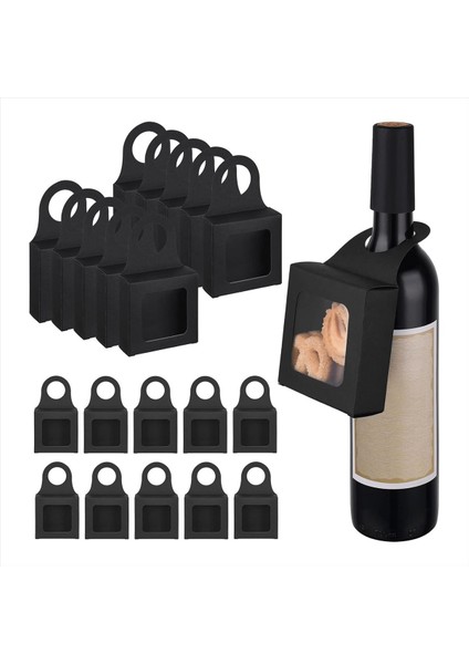 Pencereli Şarap Şişesi Kutusu 30 Adet Şarap Kutusu Şarap Kutuları Lehine Kutu Charcuterie Kutusu Sabun Ambalaj Kutusu Siyah (Yurt Dışından) fiyatları