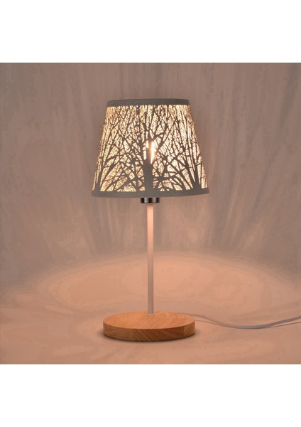 2x Küçük Lamba Gölgesi Masa Avizesi Duvar Lambası Için Ağaç Desenli Namlu Metal Abajur Beyaz (Yurt Dışından) modelleri
