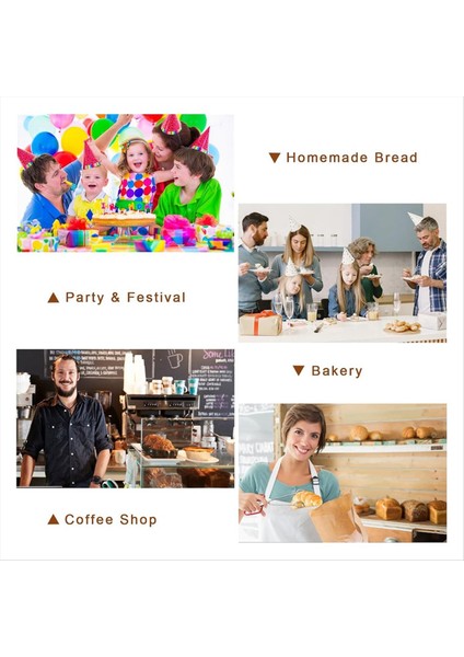 Kurabiye Şekerler ve Ikramlar Için Conta Çıkartmaları ile Açık Pencere Ekmek Torbaları ile 100 Paket Kağıt Ekmek Depolama Torbaları (Yurt Dışından) modelleri