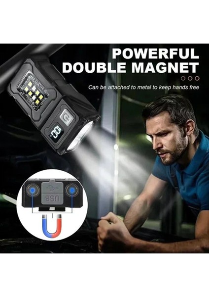 Mini USB Şarj Edilebilir LED El Feneri Taşınabilir Kuyruk Mıknatıs El Feneri Parlak Kamp Fener Side Cob Acil Durum Işık (Yurt Dışından) fiyatları