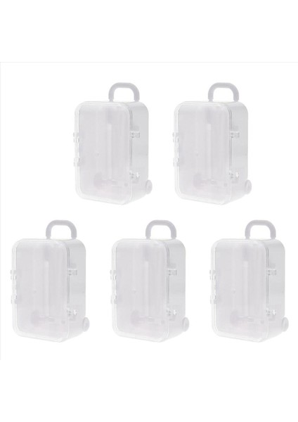 5x Beyaz Mini Roller Seyahat Baviki Şeker Kutusu Kişilik Yaratıcı Düğün Şeker Kutusu Bagaj Tramvay Kılıfı (Yurt Dışından)