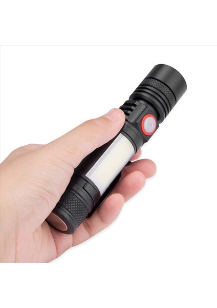 5x LED El Feneri Su Geçirmez El Feneri Manyetik Zoom T6+Cob Cob El Feneri Klipli El Işığı 18650 Pil (Yurt Dışından) indirimleri