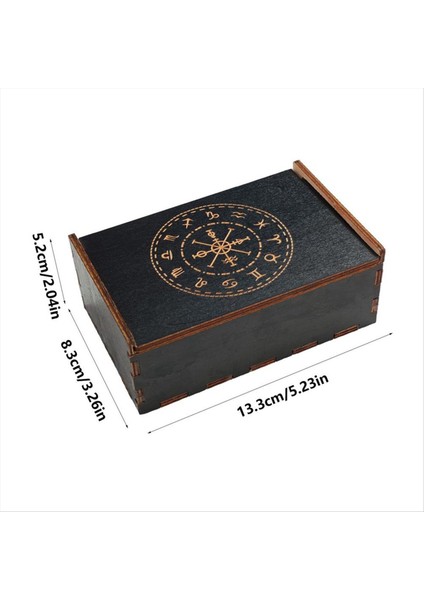 Tarot Kart Kasası Vintage Ahşap Biblo Kutusu Mücevher Kutusu Küçük Ahşap Vintage Çok Işlevli Kutu Tarot Kart Aksesuarı A (Yurt Dışından) fiyatları