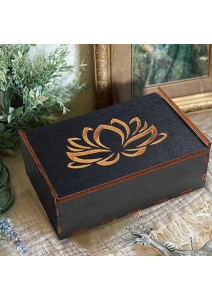 Tarot Kart Kasası Vintage Ahşap Biblo Kutusu Mücevher Kutusu Küçük Ahşap Vintage Çok Işlevli Kutu Tarot Kart Aksesuarı A (Yurt Dışından) fırsatları