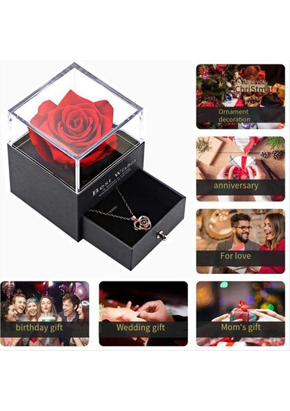 Korunmuş Kırmızı Güller ile Seni Seviyorum 100 Dillerde Kadın Karısı Için Doğum Günü Leri Pembe Için Gül Çiçek Leri (Yurt Dışından) modelleri