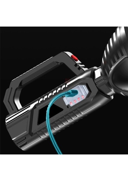 Güçlü Işık Taşınabilir El Feneri USB Şarj Edilebilir Abs Dış Mekan LED Çok Functurm Hanehalkı Arama Işığı Taşınabilir Lamba (Yurt Dışından) modelleri