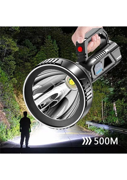 Güçlü Işık Taşınabilir El Feneri USB Şarj Edilebilir Abs Dış Mekan LED Çok Functurm Hanehalkı Arama Işığı Taşınabilir Lamba (Yurt Dışından) indirimleri