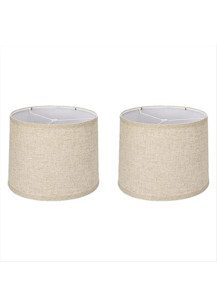2 Adet Lamba Gölgeleri Doğal Keten Abajurlar Masa Lambası Zemin Lambası-Bej Için Yüksek Yedek Kumaş Abajurlar (Yurt Dışından)
