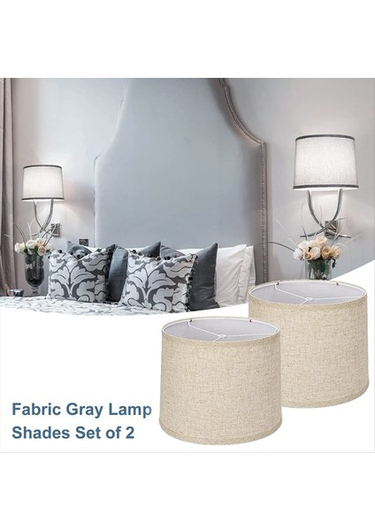 2 Adet Lamba Gölgeleri Doğal Keten Abajurlar Masa Lambası Zemin Lambası-Bej Için Yüksek Yedek Kumaş Abajurlar (Yurt Dışından) fiyatları