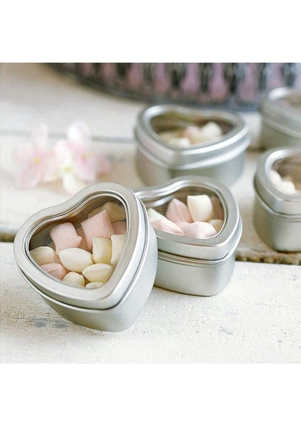 30PCS Kalp Şekleli Metal Teneke Kutular Kapaklı Şeker Kutuları Kalp Boş Teneke Bisküvi Şekerler Sevgililer Günü Için Kavanoz (Yurt Dışından) modelleri