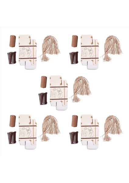 400PCS Mini Bavul Lehine Kutu Partisi Lehine Şeker Kutusu Vintage Kraft Kağıdı Etiketler ve Düğün Için Ip (Yurt Dışından) modelleri