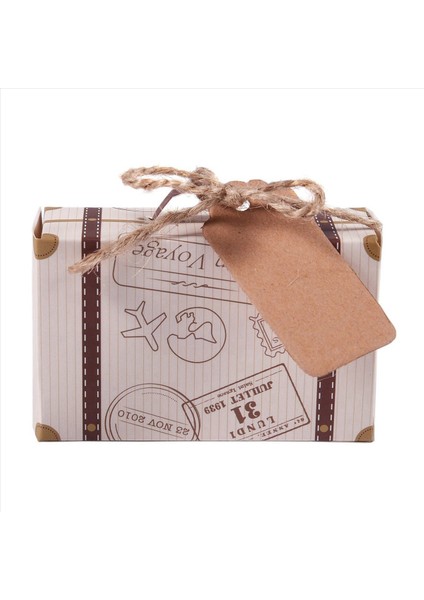400PCS Mini Bavul Lehine Kutu Partisi Lehine Şeker Kutusu Vintage Kraft Kağıdı Etiketler ve Düğün Için Ip (Yurt Dışından) fırsatları