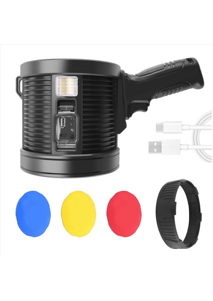 Şarj Edilebilir Spot Işığı 100000 Lümen LED Spot Işıklar El Tipi Büyük El Feneri Süper Parlak Açık Güneş Spotları (Yurt Dışından) fiyatları