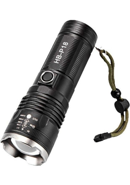 Açık Mekan Taşınabilir Güçlü Işık LED El Feneri Acil Durum Su Geçirmez El Feneri Zoom Uzun Menzilli El Feneri (Yurt Dışından)