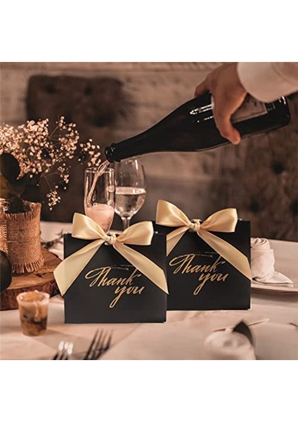 24PACK Küçük Teşekkür Ederim Çantası Parti Lehine Çantalar Altın Yay Şeridi ile Kutularını Etmek (Yurt Dışından) indirimleri