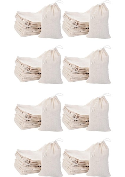 400 Paket Pamuk Muslin Torbaları Poşet Çantası Çay Takı Düğün Partisi Için Çok Amaçlı Çekme Çantaları (4 x 6 Inç) (Yurt Dışından)