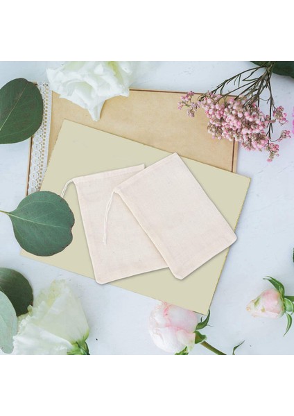 400 Paket Pamuk Muslin Torbaları Poşet Çantası Çay Takı Düğün Partisi Için Çok Amaçlı Çekme Çantaları (4 x 6 Inç) (Yurt Dışından) fırsatları