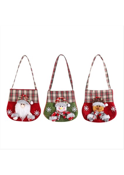 Kumaş Noel Çantası Noel Elma Çantası Parti Lehine Çantalar Karikatür Noel Çanta Partisi Xmas Tatil Çantaları (Yurt Dışından)