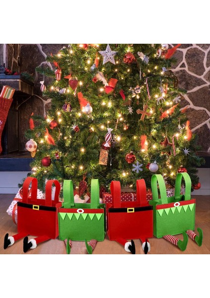 6 Pcs Noel Şeker Çantaları Pantolon Noel Çantası Kulplarla Noel Baba El Çantası (Yurt Dışından) fiyatları