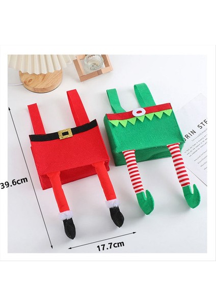 6 Pcs Noel Şeker Çantaları Pantolon Noel Çantası Kulplarla Noel Baba El Çantası (Yurt Dışından) modelleri