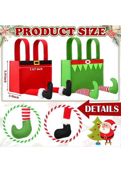 6 Pcs Noel Şeker Çantaları Pantolon Noel Çantası Kulplarla Noel Baba El Çantası (Yurt Dışından) fırsatları