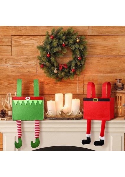 6 Pcs Noel Şeker Çantaları Pantolon Noel Çantası Kulplarla Noel Baba El Çantası (Yurt Dışından) indirimleri