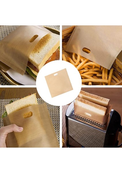 Yeniden Kullanılabilir Tostaster Çantaları Yapışmaz Kızarmış Sandviç Çantalar Sandviçler Için Plastik Torba Açılması Kolay Toastie Çantalar 10 Pcs B (Yurt Dışından) fırsatları