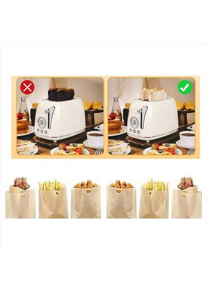Yeniden Kullanılabilir Tostaster Çantaları Yapışmaz Kızarmış Sandviç Çantalar Sandviçler Için Plastik Torba Açılması Kolay Toastie Çantalar 10 Pcs B (Yurt Dışından) indirimleri