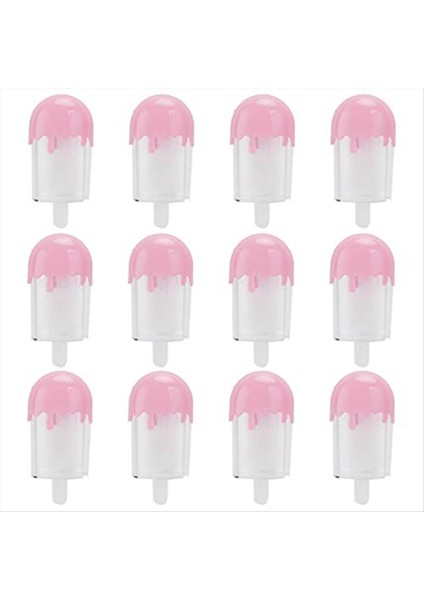 12PCS Dondurma Şekli Şeker Kutusu Kasa Konteyneri Parti Iyilikleri ve Ler Şeker Kılıfı Konteyner Düğün Parti Malzemeleri (Pembe) (Yurt Dışından)