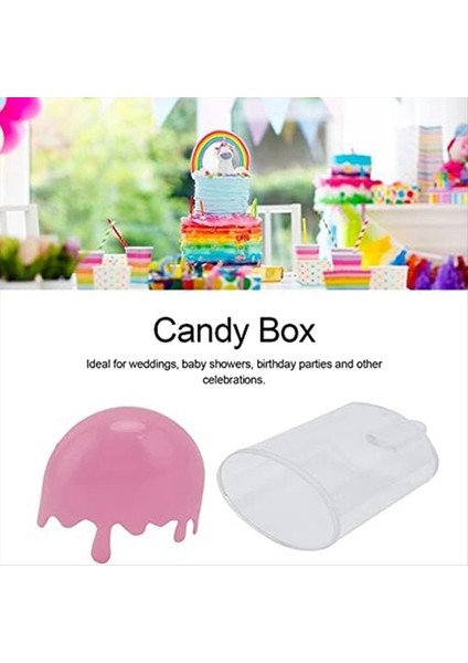 12PCS Dondurma Şekli Şeker Kutusu Kasa Konteyneri Parti Iyilikleri ve Ler Şeker Kılıfı Konteyner Düğün Parti Malzemeleri (Pembe) (Yurt Dışından) fiyatları