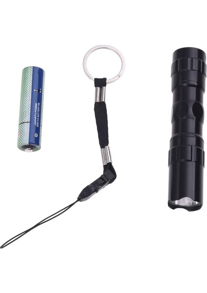 Siyah LED El Feneri Beyaz Işık 3W Pil Aa + Kayış (Yurt Dışından)