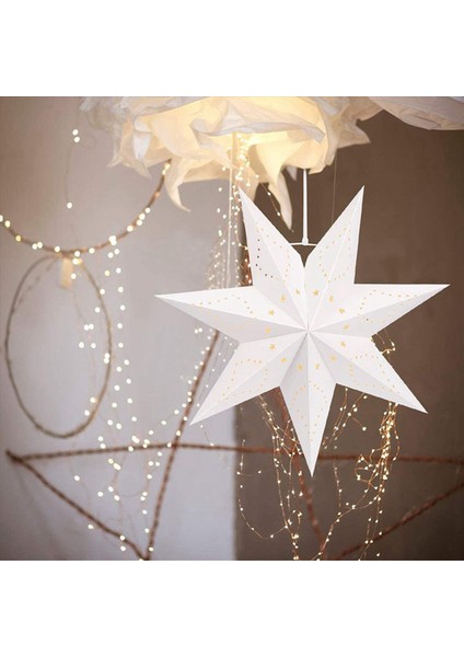 10X Asma Kağıt 7 Sivri Yıldız Lantern Noel Düğün Doğum Günü Dekorasyonu Için Noel Asma Yıldız Dekorasyonları (Yurt Dışından) fırsatları