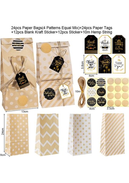 24 Paket Çuval Torbası Mini Nokta Kraft Kağıt Çantalar Düğün Partisi Davetiyesi Tebrik Kartları Kağıt Çantası Doğum Günü (Yurt Dışından) indirimleri
