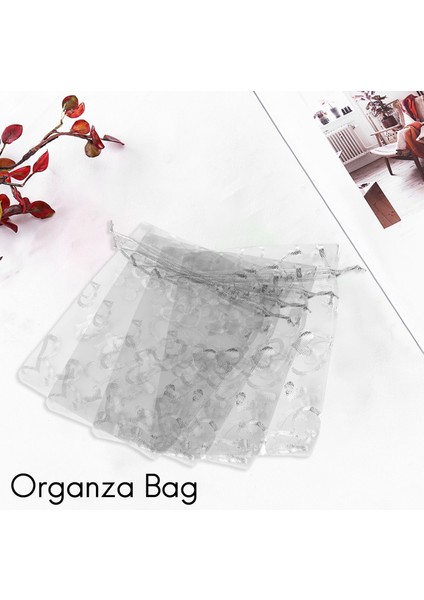 25X Gümüş Organza Düğün Iyiliği Çantası Kese 12X10CM (Yurt Dışından) indirimleri