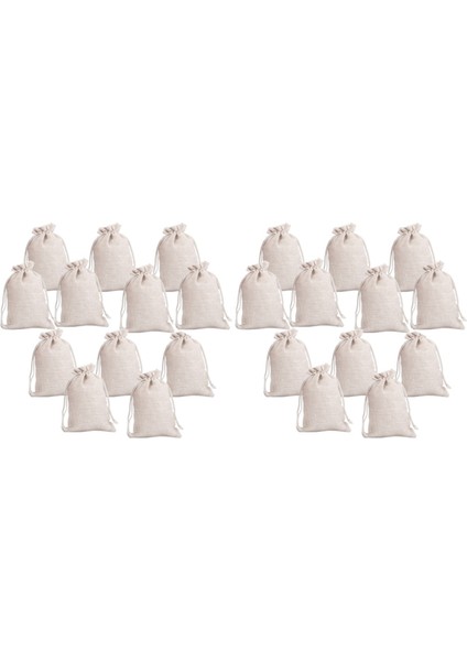 24PCS Küçük Pamuklu Çizim Çantaları Yeniden Kullanılabilir Muslin Bezi Şeker Lehine Çanta Takı Torbaları (Yurt Dışından)