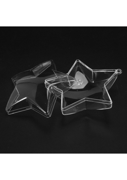 10 Set 80MM Dıy Doldurabilen Toplar Temiz Plastik Süsler Toplar Noel Ağacı Süsü Bible Parti Malzemeleri (Yıldız Şekli) (Yurt Dışından)