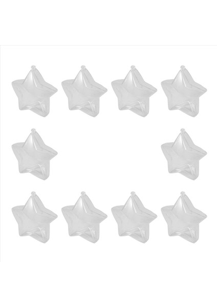 10 Set 80MM Dıy Doldurabilen Toplar Temiz Plastik Süsler Toplar Noel Ağacı Süsü Bible Parti Malzemeleri (Yıldız Şekli) (Yurt Dışından) modelleri