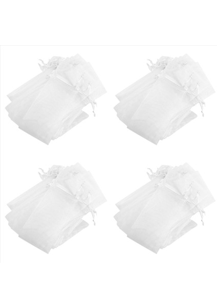200PCS Beyaz Drawstring Organza Katlanır El Fan Pep Partisi Düğün Favor Çantaları (Yurt Dışından) fiyatları