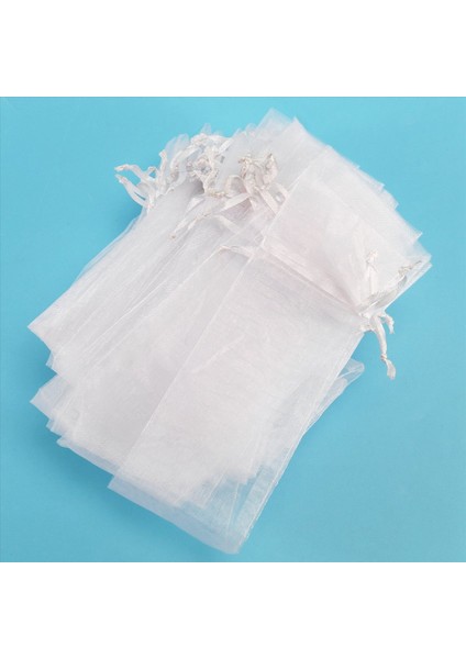 200PCS Beyaz Drawstring Organza Katlanır El Fan Pep Partisi Düğün Favor Çantaları (Yurt Dışından) modelleri