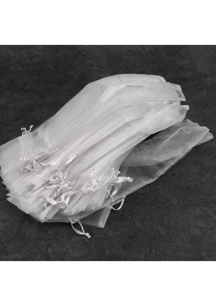 200PCS Beyaz Drawstring Organza Katlanır El Fan Pep Partisi Düğün Favor Çantaları (Yurt Dışından) indirimleri