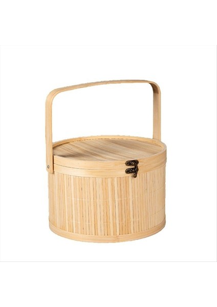 Bambu Dokuma Sepetler Antika Renkli Pasta Özel Sepeti Vintage Bambu Dokuma Öğle Yemeği Kutusu Sepeti (Yurt Dışından)